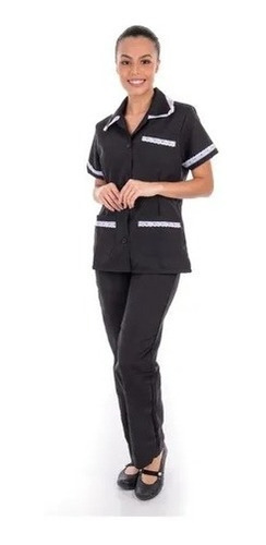 Conjunto Uniforme Jaleco Manga Cuidadora Oxford Plus 41