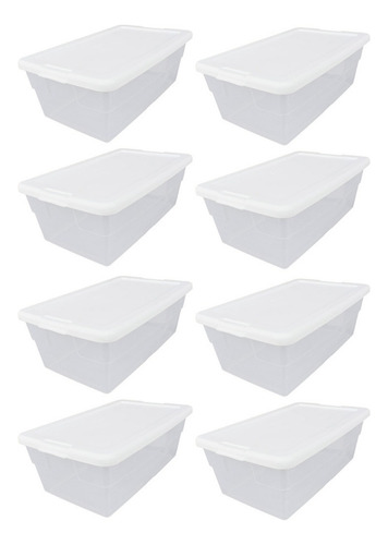 8 Caja Contenedor Organizador Almacenamiento Zapatera Blanco