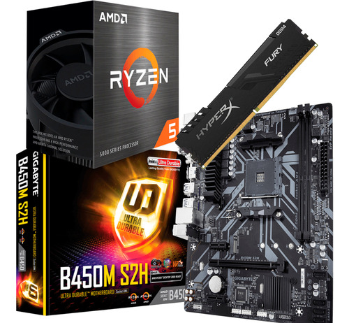 Kit Ryzen 5 5600g + B450m S2v + 8gb Ddr4 3200