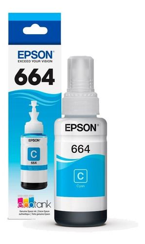 Botella De Tinta Cyan Original Epson 664 C 70ml