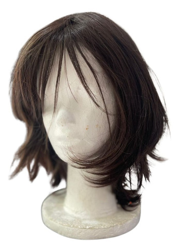 Peluca Castaña Clara Multidireccional Cabello Natural 35 Cms