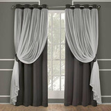 Exclusive Home Catarina Layered Solid Blackout And Sheer