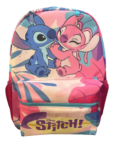 Mochila Stitch E Angel Escolar Infantil Juvenil De Costas