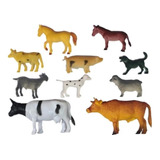 Bichos Miniatura Vida Rural Fazenda Animais Sortidos 10 Pçs