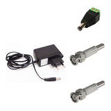 Kit Conectores Fonte Cftv Camera Segurança + Fonte 12v Cor