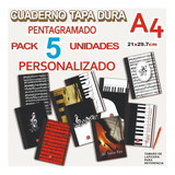 Cuad. Pentagramado Personalizado Td A4 Pack 5 Un. C/pack