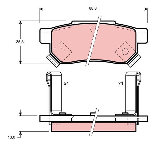 Pastilla Freno Trasera Honda Crx 1990 1991 Foto 4