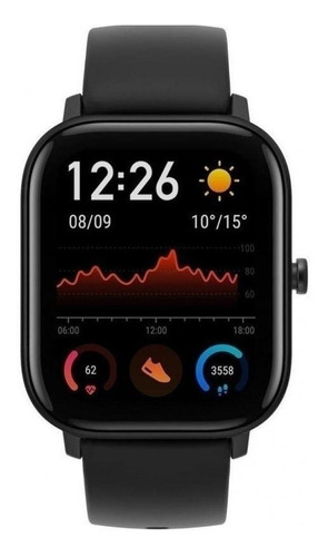 Smartwatch Amazfit Fashion Gts 1.65  Caja De  Aleación De Aluminio Y Polímero Negra, Malla  Obsidian Black De  Silicona A1914