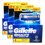 Repuestos Maquina Afeitar Gillette Mach 3 Turbo 12 Unidades