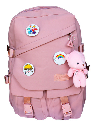 Mochila Urbana Bolso Escolar Niña Juvenil Moda Coreana Color Rosa