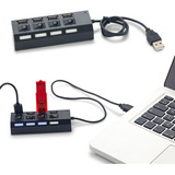 Puerto Usb Switch  4 Salidas 2.0 Con Switch Individuales