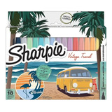 Marcadores Sharpie Vintage Travel X18 Colores + 5 Stickers