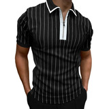 Polo Camisa Solapa Casual A Rayas Calidad Manga Corta Camise