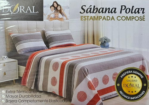 Sabana Polar 1,5 Plazas Composé Doral Diseño De La Tela Diseño 51