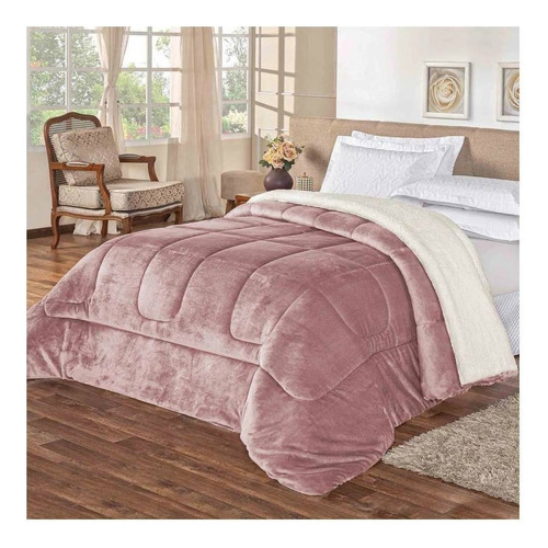 Manta Bia Enxovais Everest Cor Rosa Com Design Liso De 2.6m X 2.4m