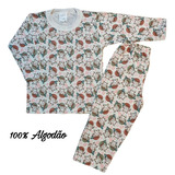 Pijama Infantil Frio Roupa Dormir Manga Longa 100% Algodão