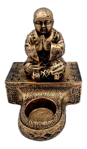 Castiçal Buda Chines Na Base 12,5 Cm Hindu Monge Tailandes