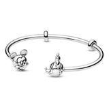 Pulsera Rigida Pandora Minnie Y Mickey Mouse Original