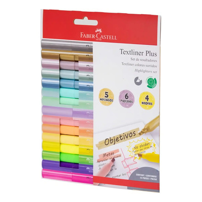 Set 15 Resaltadores Marcatextos Textliner Plus Faber Castell | Meses sin interés