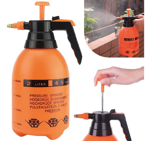 2 Borrifador Pulverizador Pressão Manual Bomba Spray 2 Litro