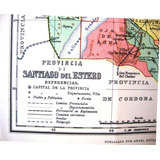 Santiago Del Estero Mapa Antiguo 1910 Aprox Fortin Ffcc Etc