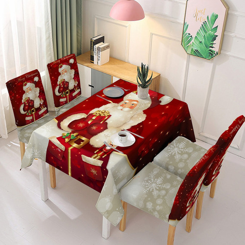 Fwefww Decoração De Toalha De Mesa Quadrada De Natal 140 Cm