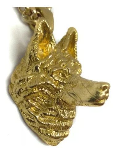 Collar Lobo Wolf Colgante Vikingo Baño Oro 24k