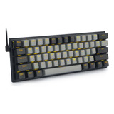 Teclado Gamer E-yooso Z11 Qwerty Black/gray Monochrome Blue