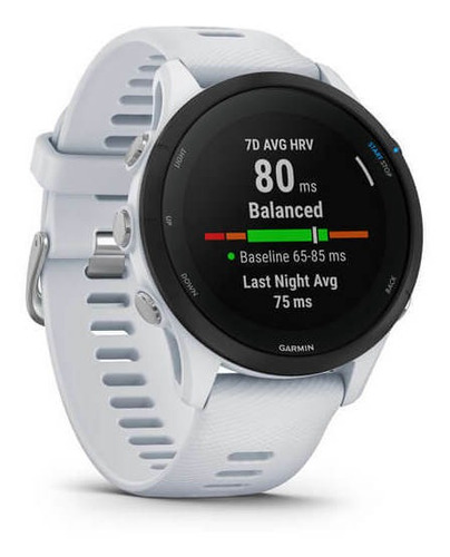 Smartwatch Garmin Forerunner 255 Music 1.3  Caixa 46mm  Whitestone, Pulseira  Whitestone