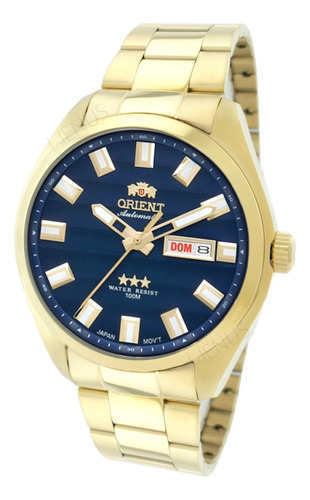 Relogio Automático Orient Pulso Masculino Banhado A Ouro 18k