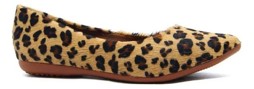 Sapatilha Fem Poney Couro Onça Animal Print Bottero 353305