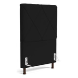 Cabeceira Cama Box Solteiro Mel 90cm Com Frame Suede Preto