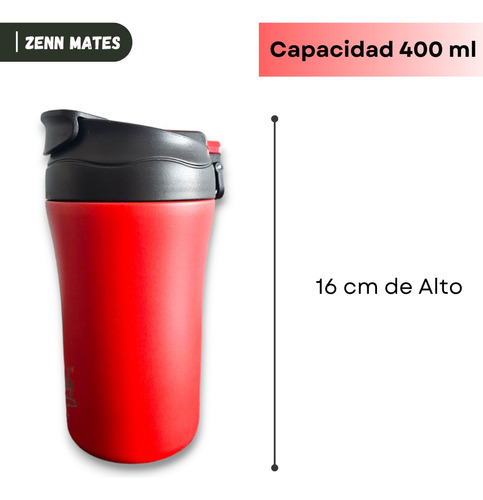 Vaso Térmico Acero Inoxidable 400 Ml Doble Pico 