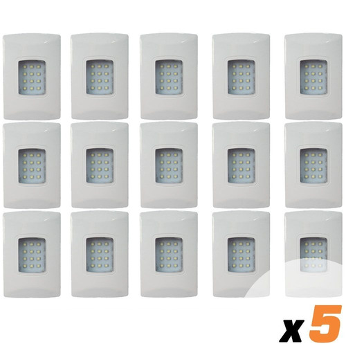 Kit 5 Luz De Emergência Led Embutir 4x2 100 Lumens Segurimax