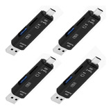 Multipuertos Usb , Mxaii-004, 4 Pzas, Negro, Salidas Micro-u