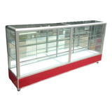 Vitrina Mostrador Exhibidora Aluminio 1.8m Largo 2 Niv