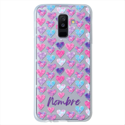 Funda Galaxy Uso Rudo Corazones Personalizada Tu Nombre