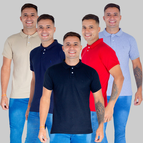 Kit 5 Camiseta Gola Polo Masculina Algodão Preço De Fabrica