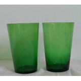 Vasos De Vidrio  Color Verde X 2