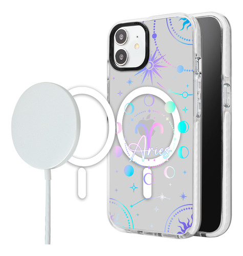 Funda Para iPhone Magsafe Zodiaco Aries Mujer