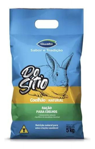 Ração Natural Guabi Granulada Para Coelhos Roedores 5kg