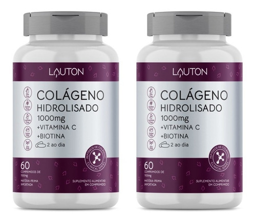 2x Colágeno Hidrolisado Concentrado 1000mg Lauton Nutrition