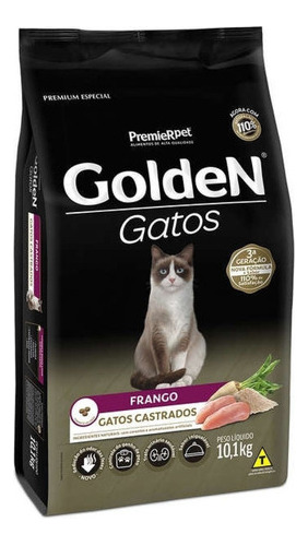 Ração Golden Premium  Castrados  Gato Adulto Frango 10.1kg