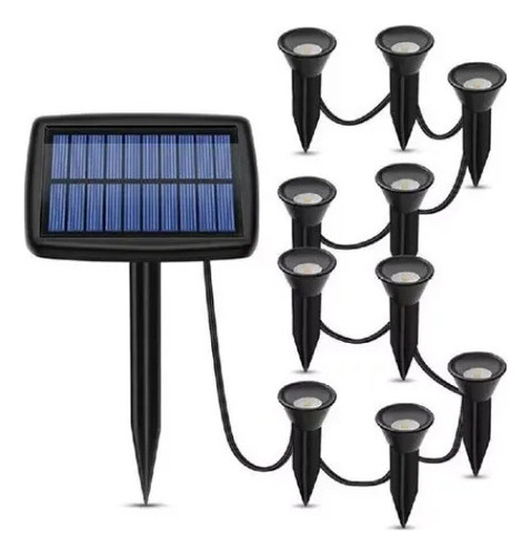 Espeto Solar À Prova D'água Para Jardim Fita Led 10 Unidades