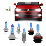 Kit Lampadas Gol G6 Voyage 2013 2014 2015 2016 Super Brancas Tipo Xenon Farol Duplo + Milha - Techone 8500k Inmetro