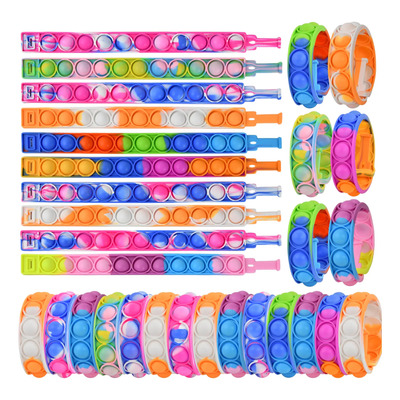 30 Pzs Pulsera Burbuja Juguete Antiestrés Sensorial Multicolors