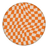 Mouse Pad Pequena A Cuadros Naranja De 7,9 X 7...