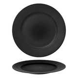 Set X 12 Plato Playo Porcelana Baralee Fine Plus Negro 27 Cm