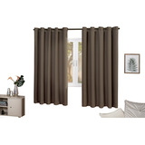 Cortina Sala Marrom Largura 1,60x1,60 Altura Blackout Cores