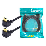 Cabo Hdmi 2.0 Ultra Hd 4k Hdr Conector 90º Graus 2 Metros Nf